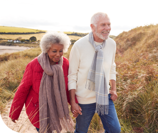 Loving Active Senior Couple Walking.